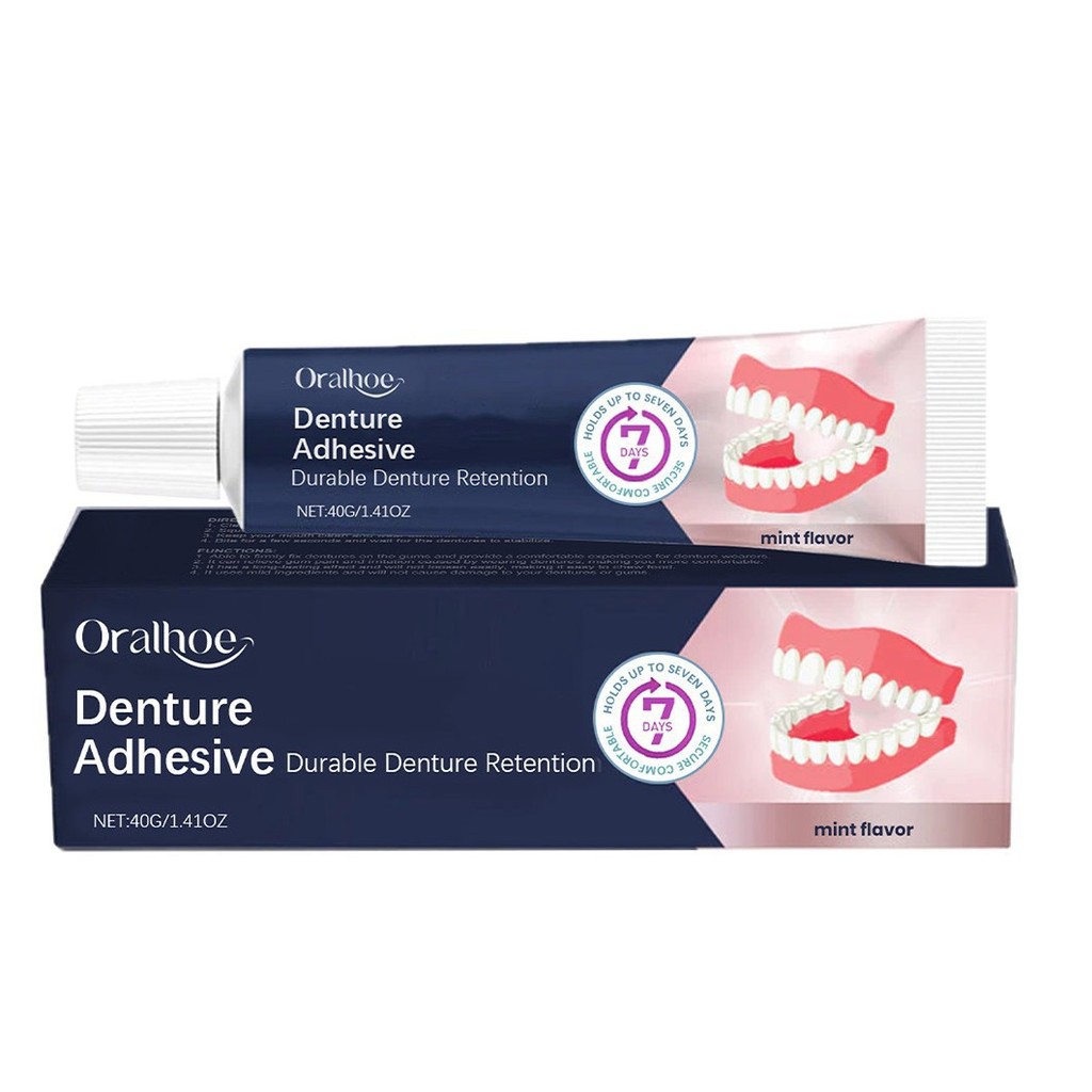 Gel adesivo de alta qualidade para dentaduras: fórmula de alta qualidade contendo dióxido de silício, cálcio, sódio, cop
