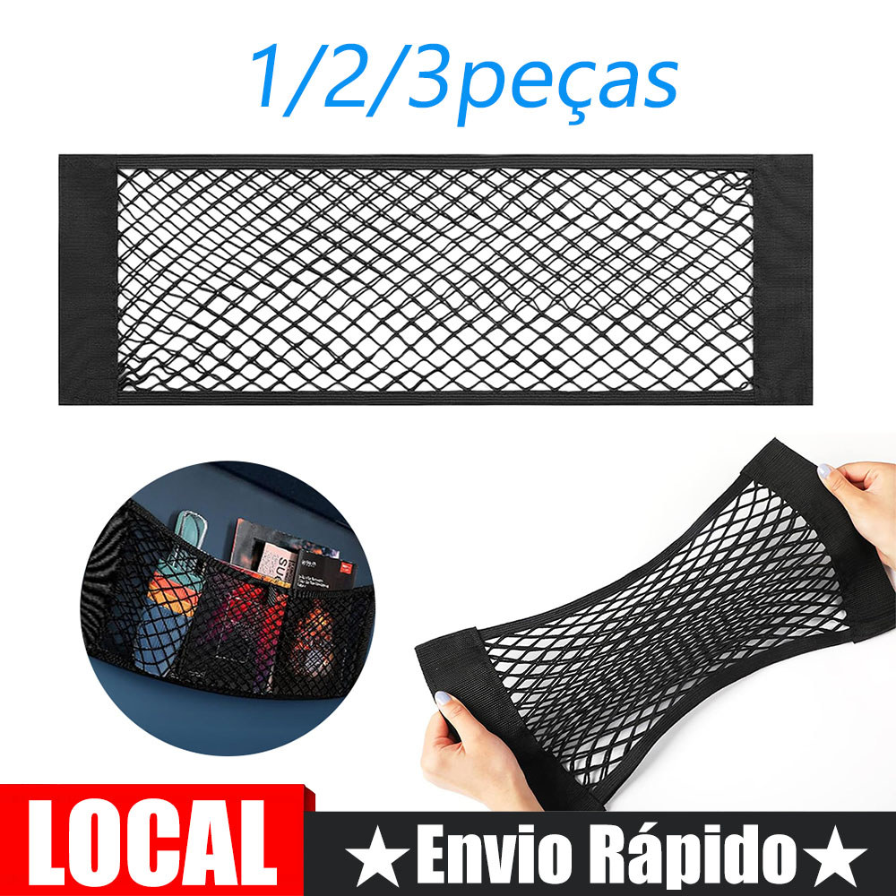 bolso de rede elástico para o encosto do banco do carro, destinado ao arrumação de objetos