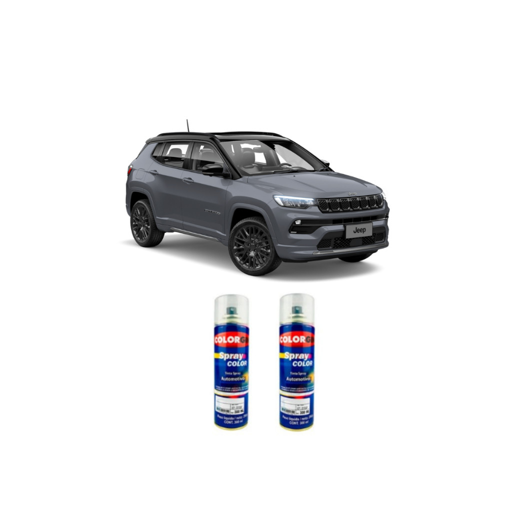 Spray Automotivo Cinza Sting Jeep + Spray Verniz 300ml