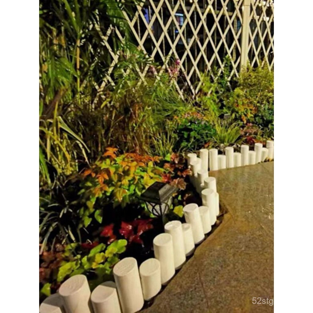 Cerca de madeira maciça, grade de madeira carbonizada anticorrosiva, cerca de madeira para jardim externo, estacas decor