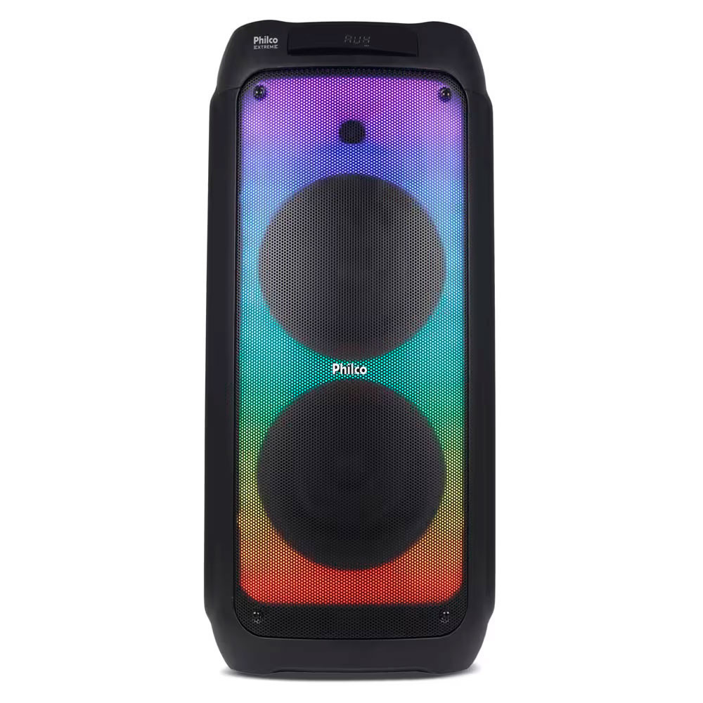 Caixa de Som Amplificada  PCX10100 Bluetooth Ex Bass Iluminação Led Controle Remoto 1500W Philco