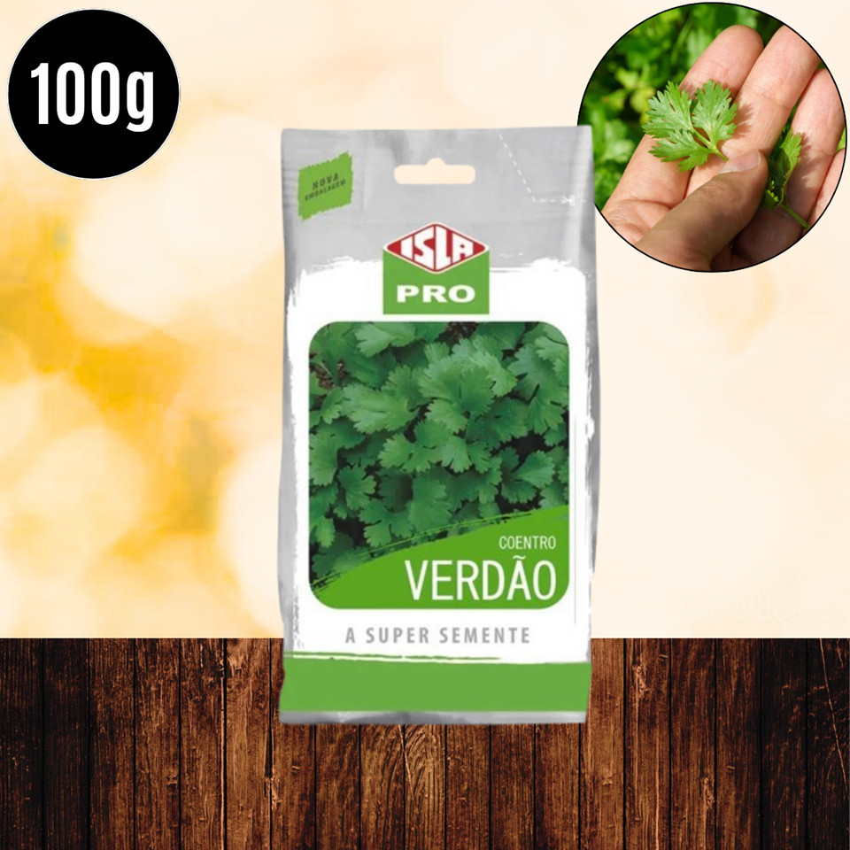 Sementes de Coentro de alta qualidade e rendimento p/ hortaliças Aroma Natural 100g - Isla