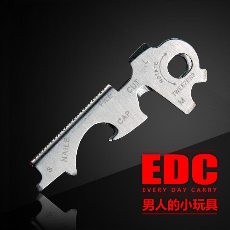 8 em 1 clipe de chave ao ar livre multifuncional ferramenta de combinação de chave ferramenta EDC chave de fenda abridor
