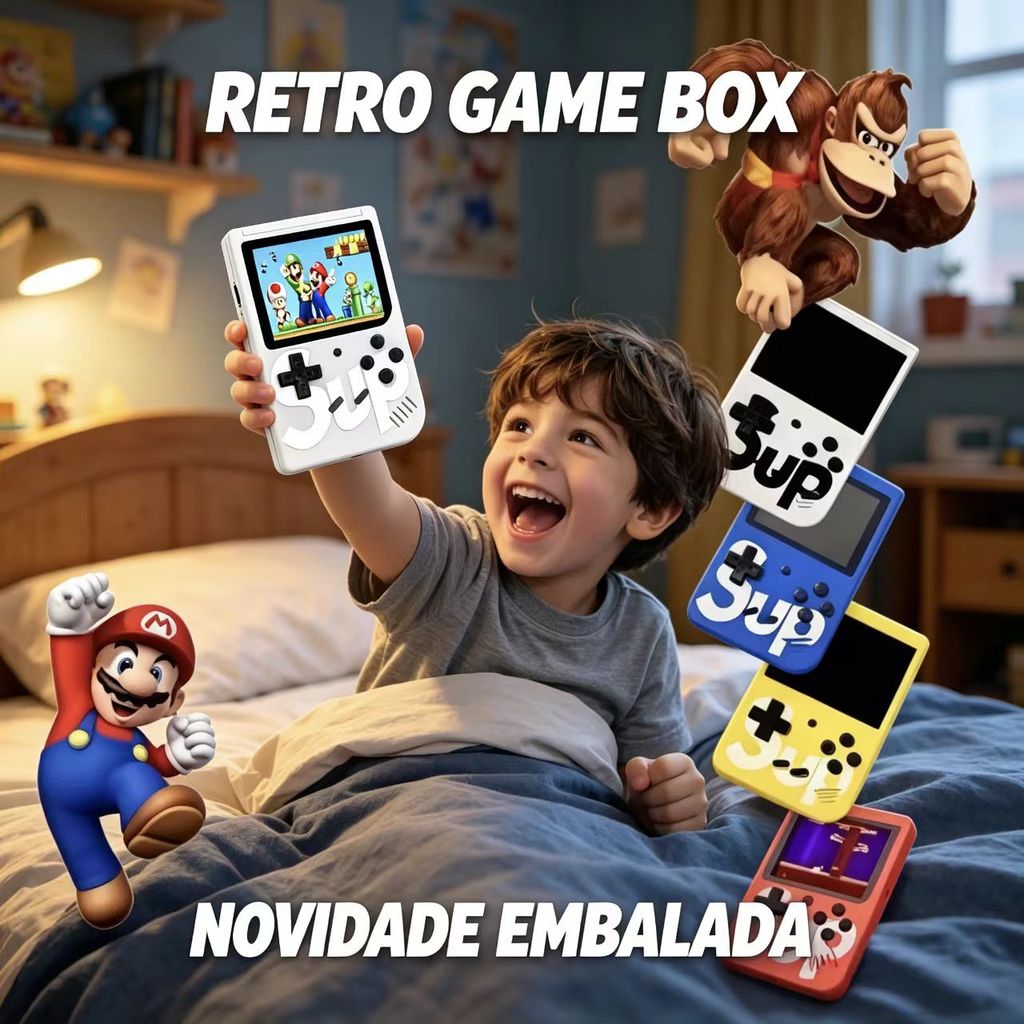 Vídeo Game Mini Sup 400 Jogos Antigos Anos 80, Brinquedo eletrônico, ótimo presente para crianças no aniversário