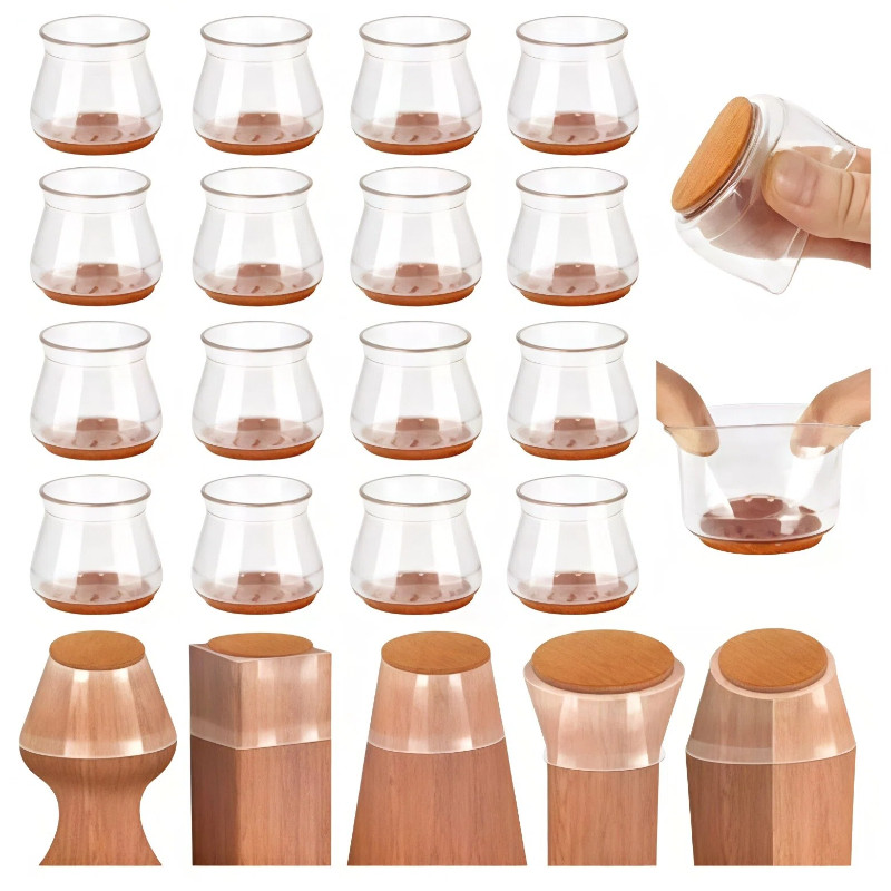 Kit 4/12/24 Peças Protetor Para O Pé Da Cadeira Mesa De Silicone- Não Risca e Silencioso