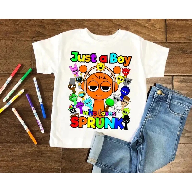 Camiseta Infantil Estampada Incredibox Divertida Menino Menina 100% Algodão Confortável Dia a Dia Estilosa Escolar