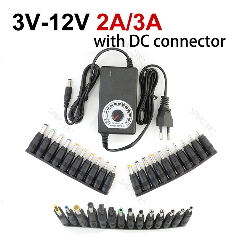 Ajustável AC 220V Para DC 3V-12V 5v 6v 8v 2A 3a 24W 36w Adaptador De Carregador De Fonte De Alimentação Conector BR23B2