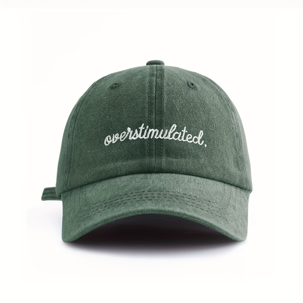 Boné de Beisebol Feminino com Letras Bordadas, Estilo Vintage Urbano Moderno para Uso Externo, Boné de Beisebol Unissex