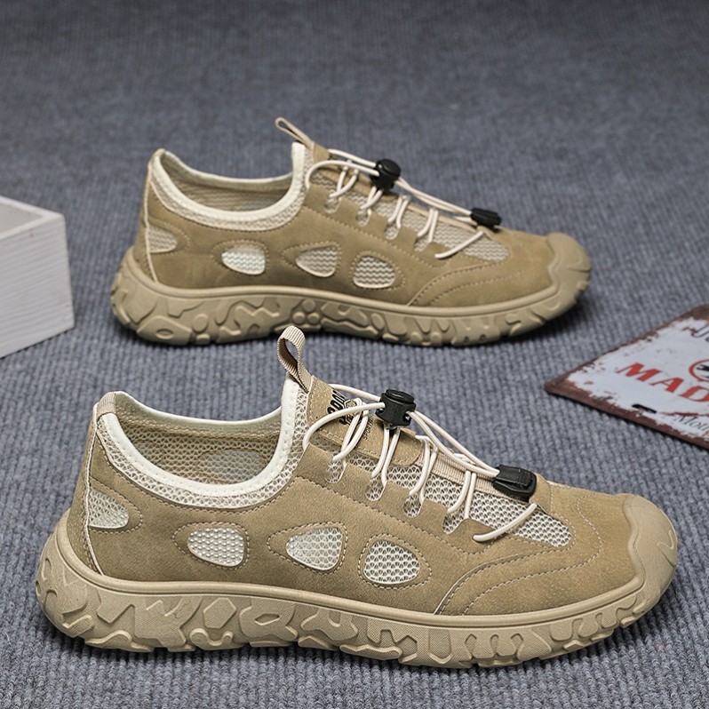 2026 sapatos masculinos de verão novo estilo respirável oco malha sapatos de trabalho masculino Anti-deslizamento sapato