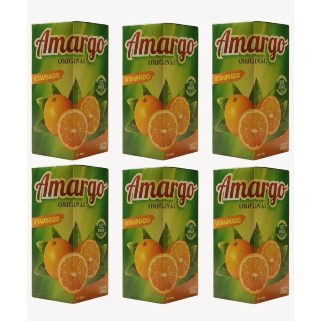 Kit 6 Amargo Laranja 500ml Cada Frasco Chá Composto Suplemento Nutricional Amarga / Revenda Preço De Fabrica