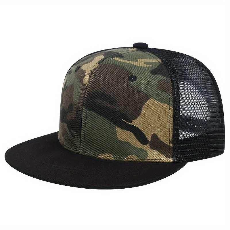 Boné Ajustável Camo Snapback - Boné Trucker Leve 100% Acrílico com Tela