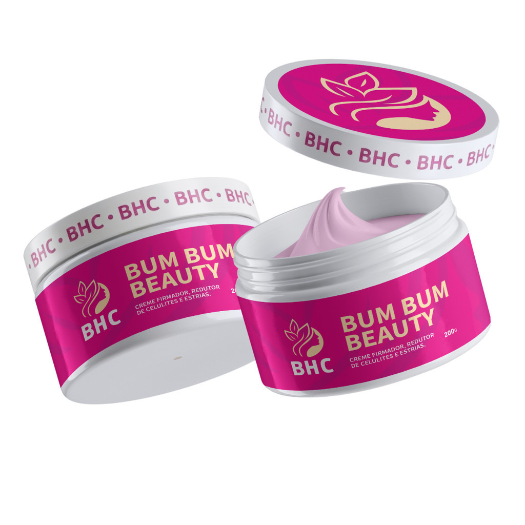 Kit 2 Creme BHC Anti Celulite, Diminui Estrias e Flacidez da Pele ação termogênica
