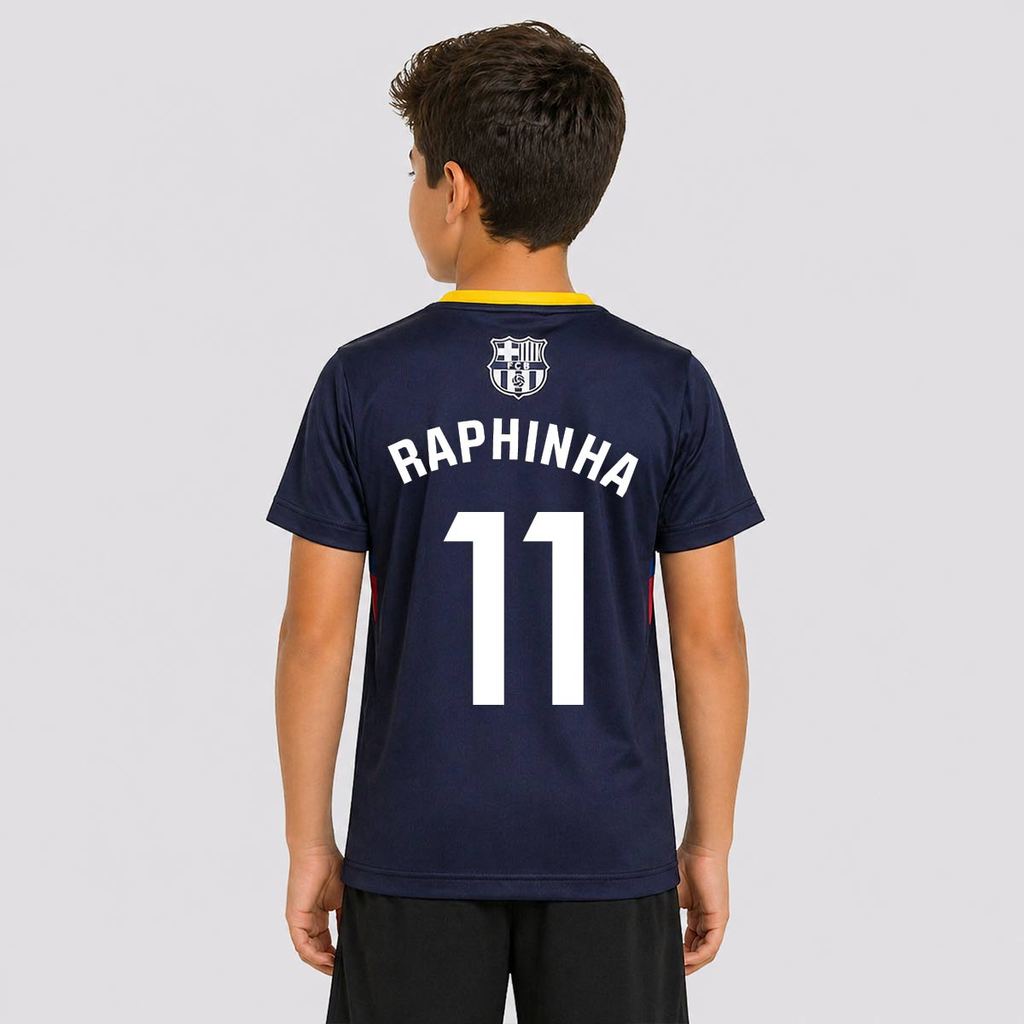 Camisa Barcelona Epoch Juvenil Azul 11 Raphinha
