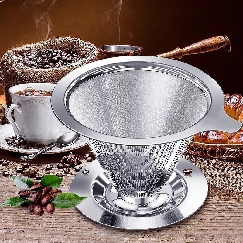 Coador de Café Inox Reutilizável Premium – Sustentável e Durável - Café Mais Saboroso Sem Papel