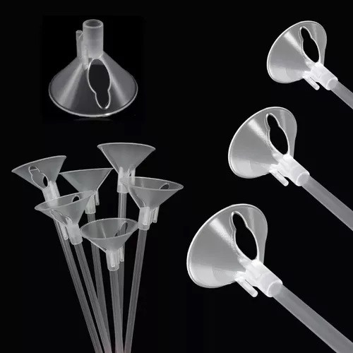 10 Varetas Cristal Transparente 30cm Suporte Para Balão Bexigas Ou Balão Metalizado Festa Decoração Enfeite