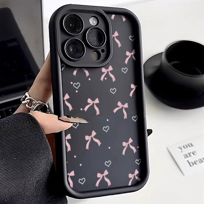 Capa Para Samsung A17 A07 A56 A36 A55 A54 A16 A15 A14 A05S A51 A52 A34 A35 A32 A13 Amor Arco Rosa Macio 3D Caso