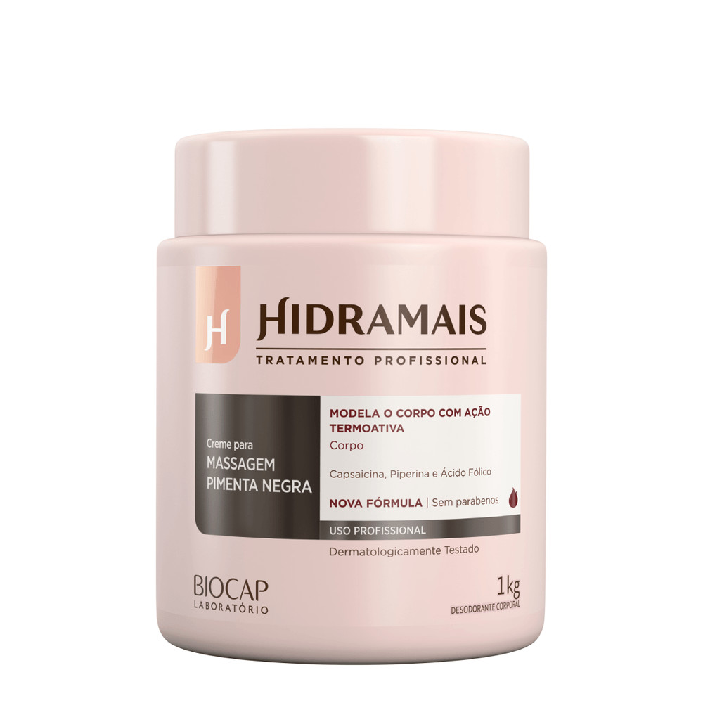 Creme Para Massagem Hidramais Pimenta Negra Nova Formula