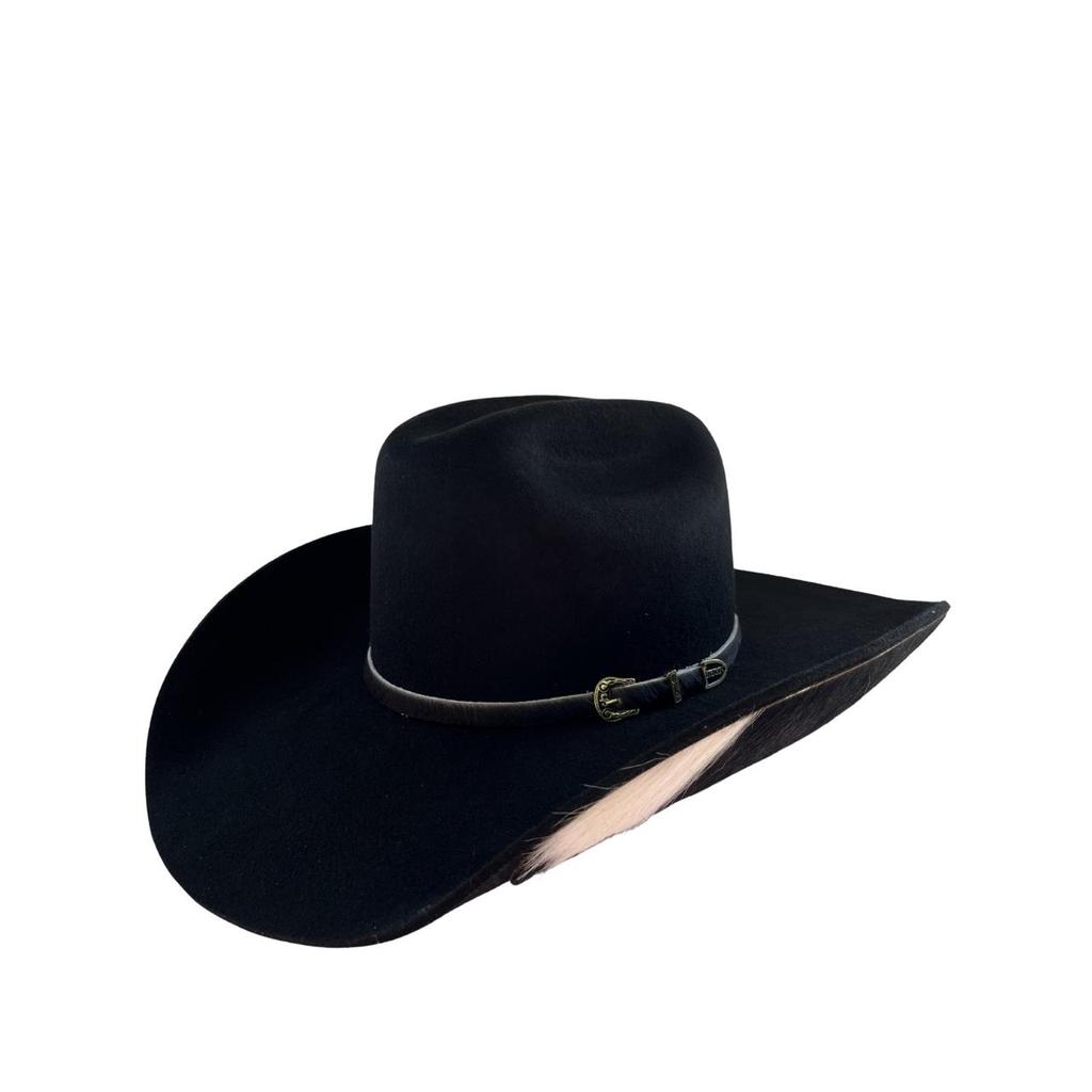 Chapéu Country Ana Stetson Feltro com Pelos Coração Preto 64454