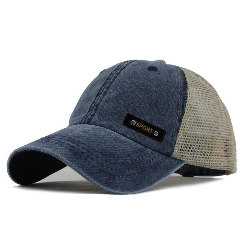 Boné de Pesca em Algodão Lavado com Tela para Homens e Mulheres, Bonés Snapback, Bonés de Beisebol, Boné Estilo Dad Hat