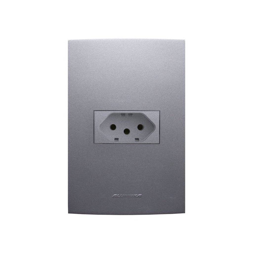 Tomada 20A com Placa 4X2 Inova Pro Class Alumbra Grafite