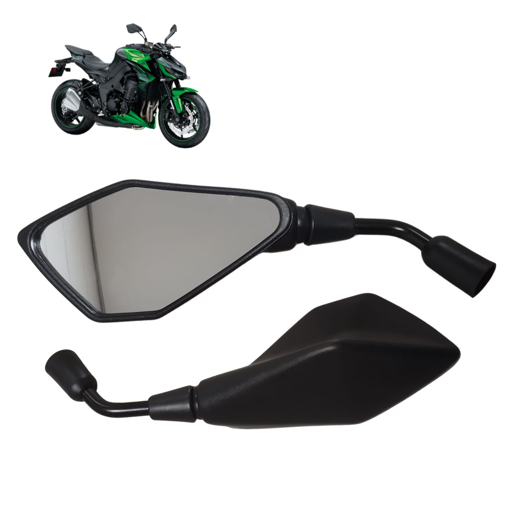 Retrovisor Kawasaki Z400 Z800 Z1000 Haste Curta Lente Convex