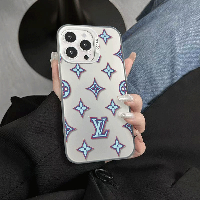 Capinha Capa Monograma Azul Claro L&V Anti-impacto iPhone x 12 13 14 15 16 17 PRO MAX 17 Lindo material fosco
