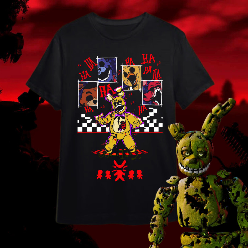 Camiseta Camisa Básica Unissex Fnaf Springtrap 100% Algodão Confortável - Envio Rápido