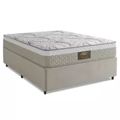 Cama Box Casal Cristal Molas Ensacadas 138x188x61cm Bege