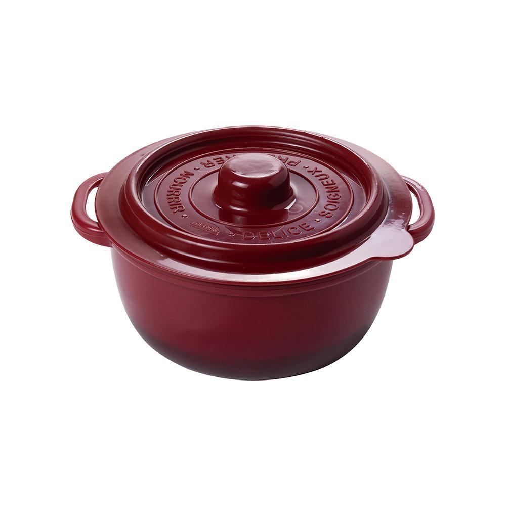 Pote Panelinha Hermético Supreme Vermelho 440 ml Mini Caçarola Ramekin Plástico Redondo Plasútil