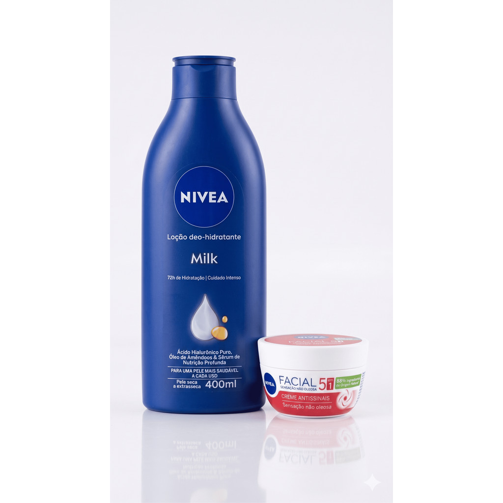 Kit Nivea: Hidratante Milk 400ml + Creme Antissinais 50g