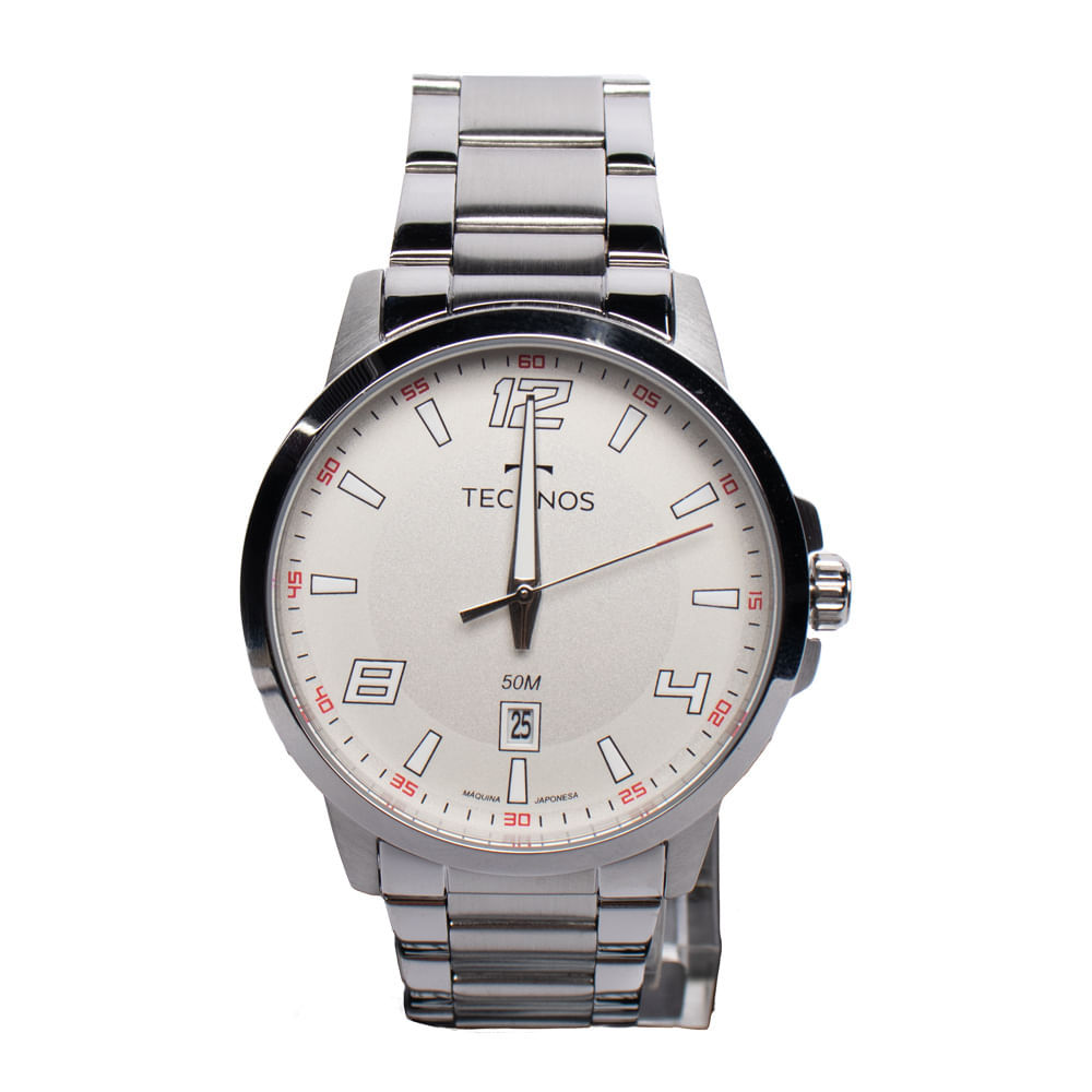 Relógio Masculino Technos 2315LAY/1B Racer Esportivo Prata