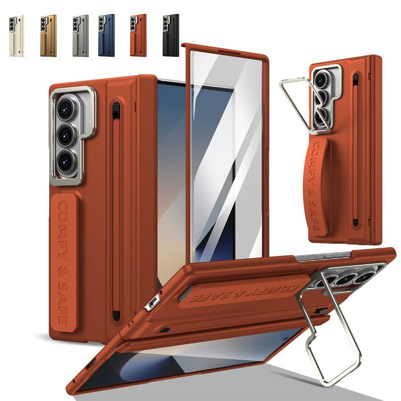 Capa De Telefone Rígida Fosca Com Dobradiça Magnética Para Samsung Galaxy Z Fold