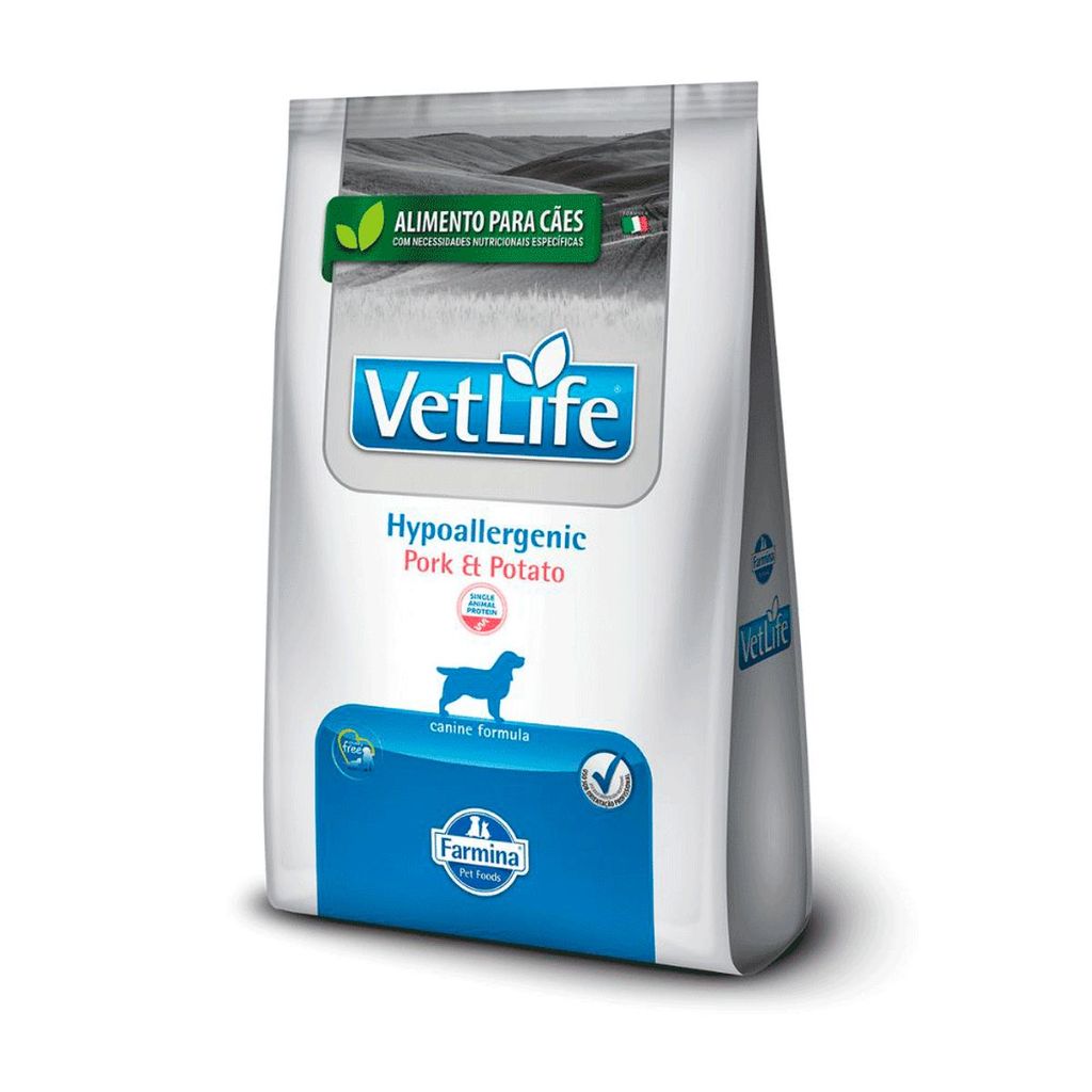 Vet Life Hypoallergenic Pork E Potato Cães 10kg