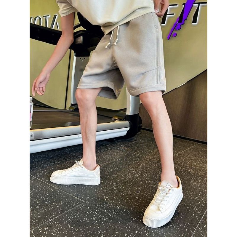 2025 novo estilo verão cor sólida Shorts masculino moda All-Match na moda bonito macacão masculino elástico calças de ci