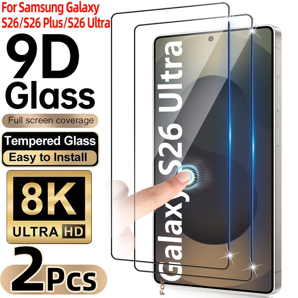 2pçs Película de Vidro Temperado Ultra Transparente 9H+ para for Samsung for Galaxy S26/S26+/S26 Ultra/S25 Ultra/S25/S25