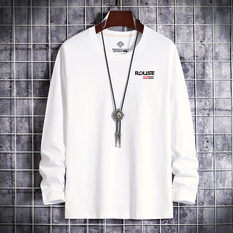 Roupas masculinas 2025 novo estilo de manga comprida camiseta masculina solta primavera outono roupas impressas tamanho