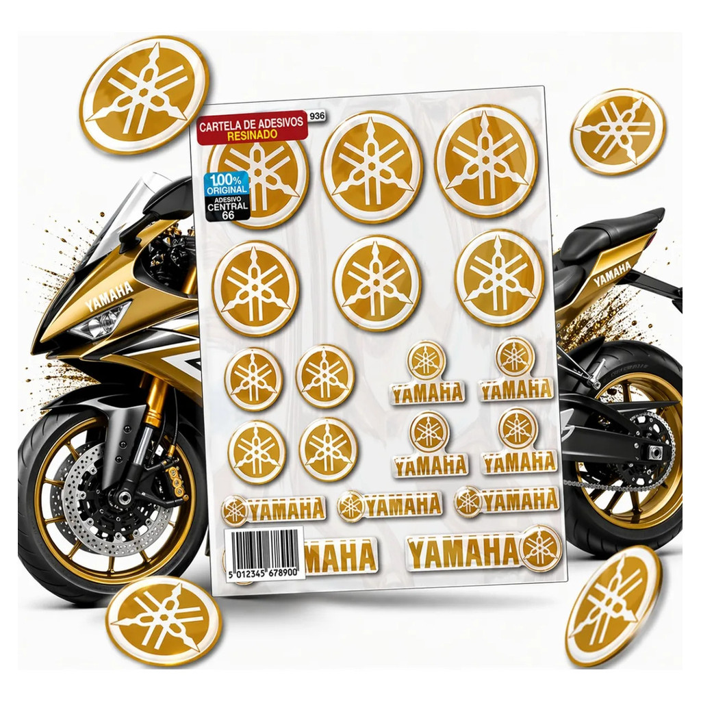 Kit Adesivos Yamaha R15 Abs Resinados Dourado Sport