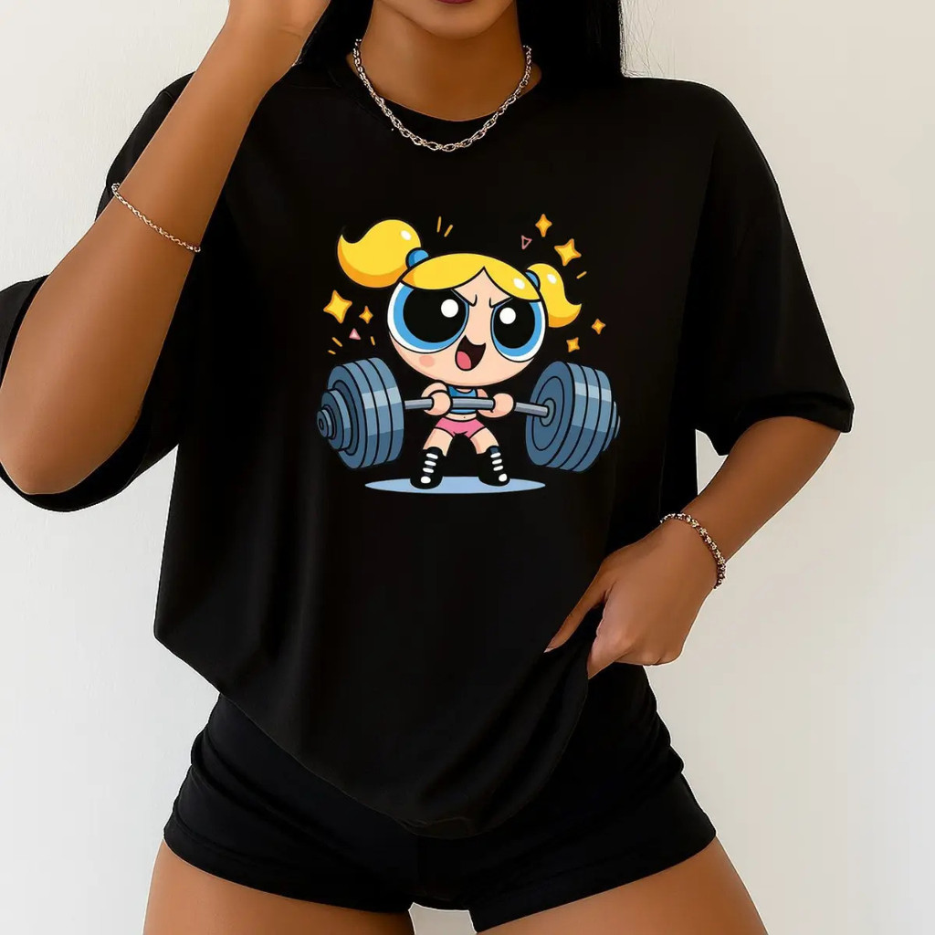 Camiseta Oversized Feminina Lindinha Academia | 100% Algodão | Estilo Streetwear | Blusa Fitness Confortável