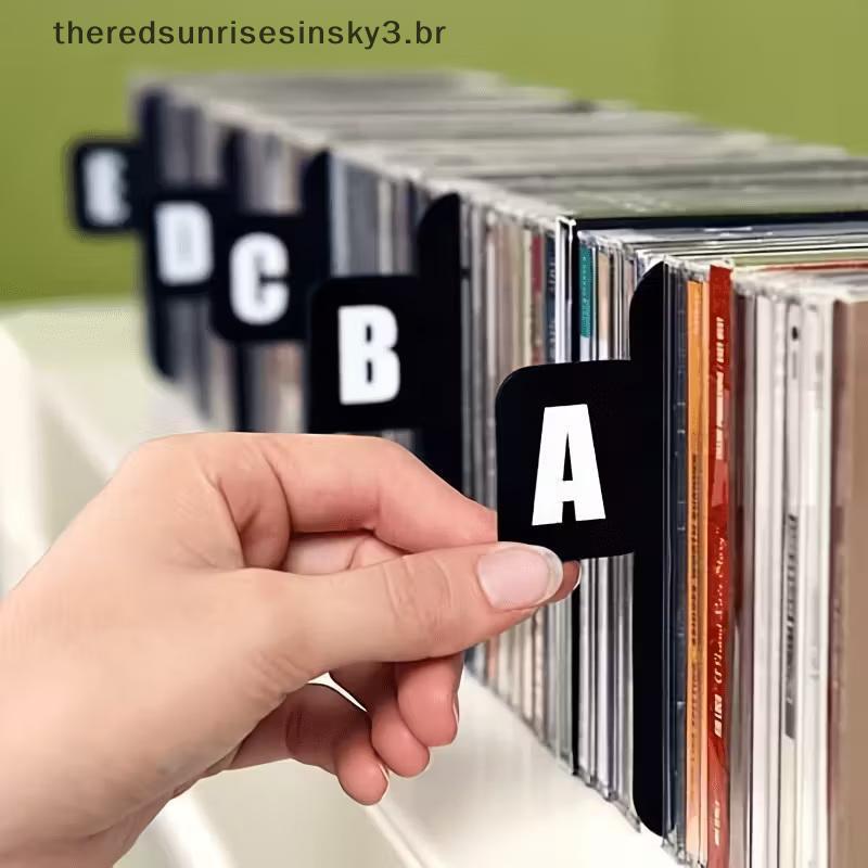 TSBR 26pcs CD/DVD/Vinil Record Organizer Divisores Az Separador De Armazenamento De Arquivos Do Alfabeto Para Álbuns De 