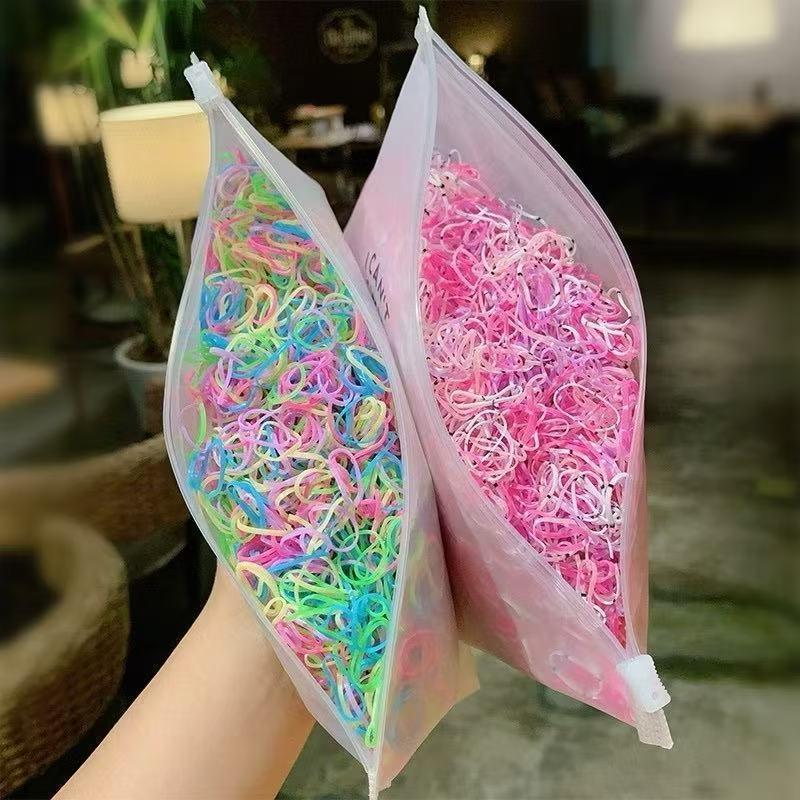 Kit 500 Peças Bolsa Elástico De Cabelo De Borracha Descartável Acessórios Multicolorido Cor aleatória
