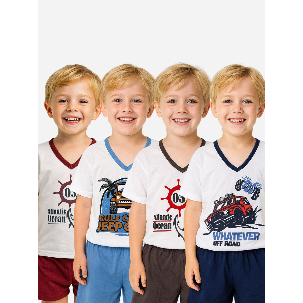 Pijama Infantil Masculino com Desenho Estampado Confortável e Divertido