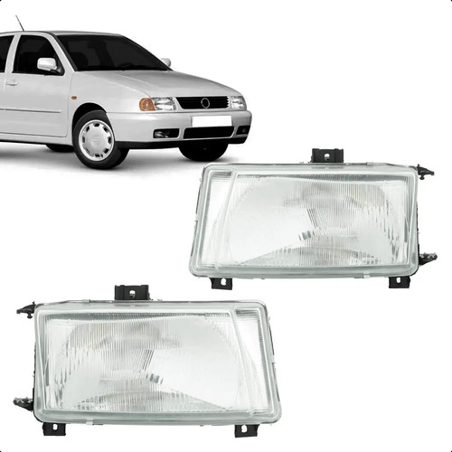 Farol Polo 1997 1998 1999 2000 2001 2002 Máscara Cromada