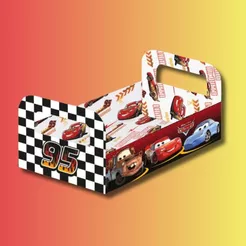 Cesta de Papel Cartão - Carros - 18x5x13cm - Disney Original - 1 unidade - FestColor - Rizzo