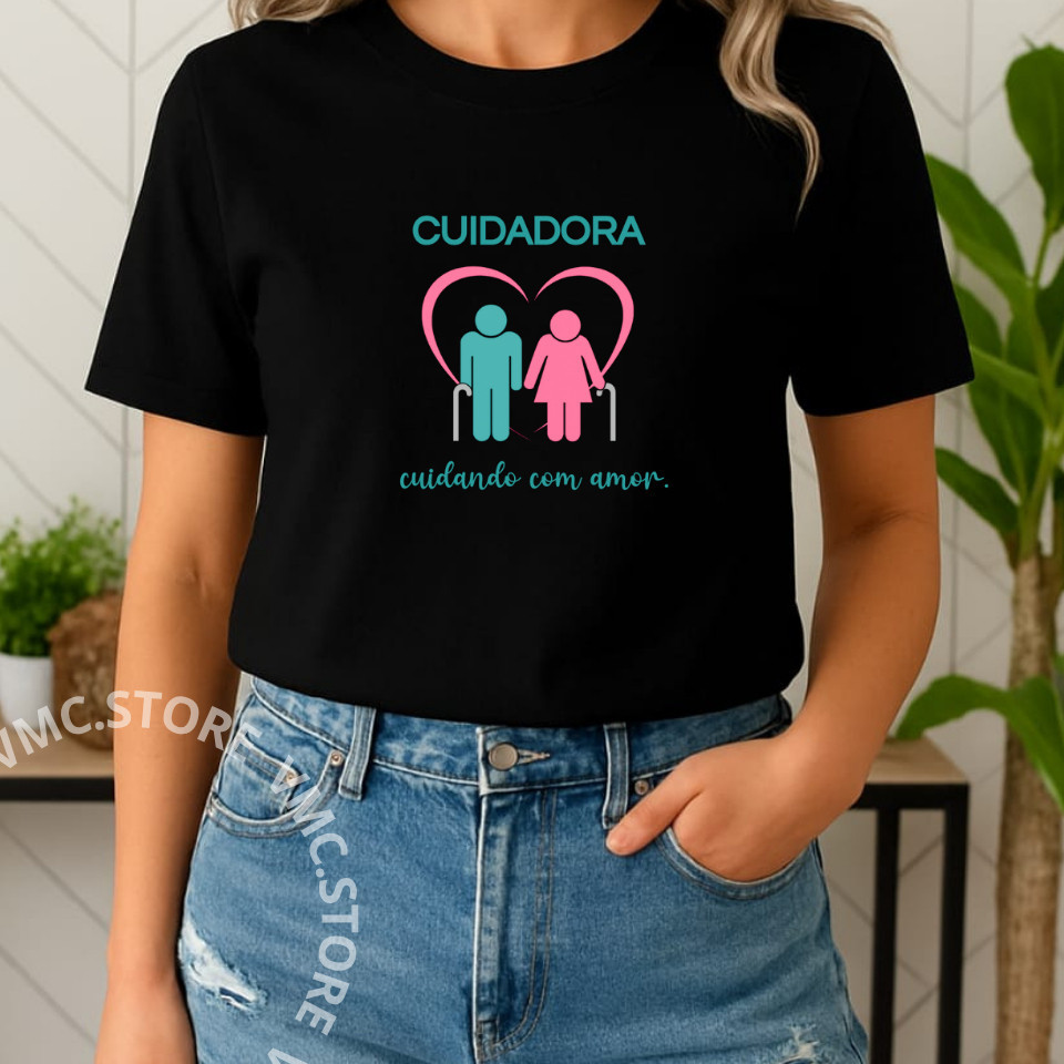 Blusa Feminina Cuidadora de Idosos Saúde Enfermagem Técnico Versatil Profissão estampada ideal para dia a dia leve macia