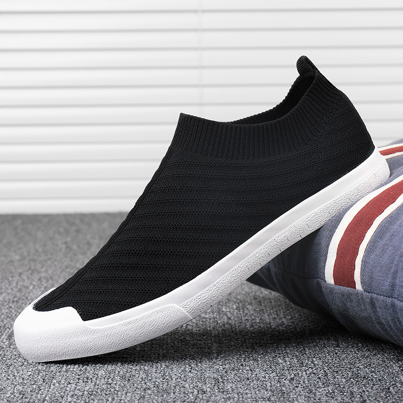 Piscando passo meias sapatos masculinos deslizamento-On sapatos na moda sapatos casuais masculinos verão respirável malh