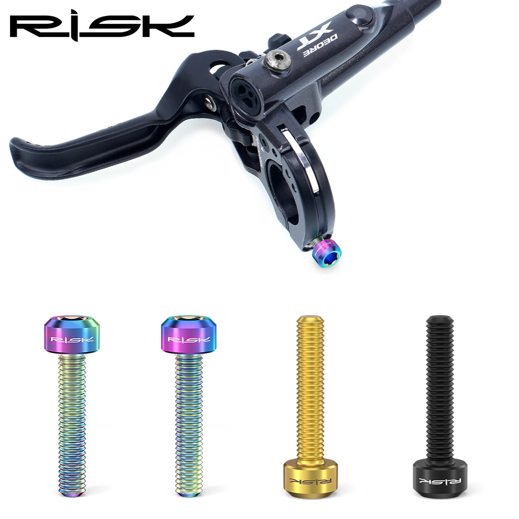 RISK Mountain Bike M5x25mm Alavanca de freio fixa Guia de parafuso de liga de titânio R RS RSC Disco de óleo