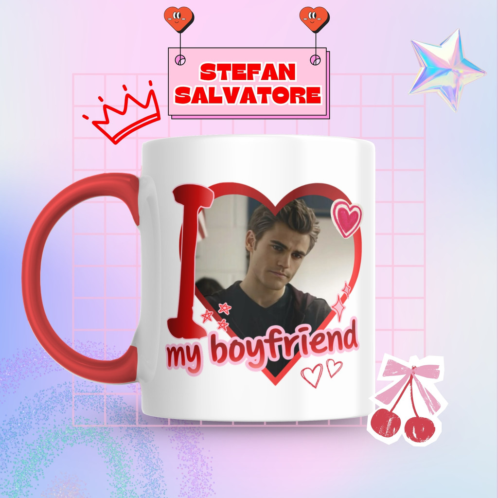 Caneca Xicara Porcelana 325ml Stefan Salvatore Vampire Diaries Personalizada Presente Decoração Casa