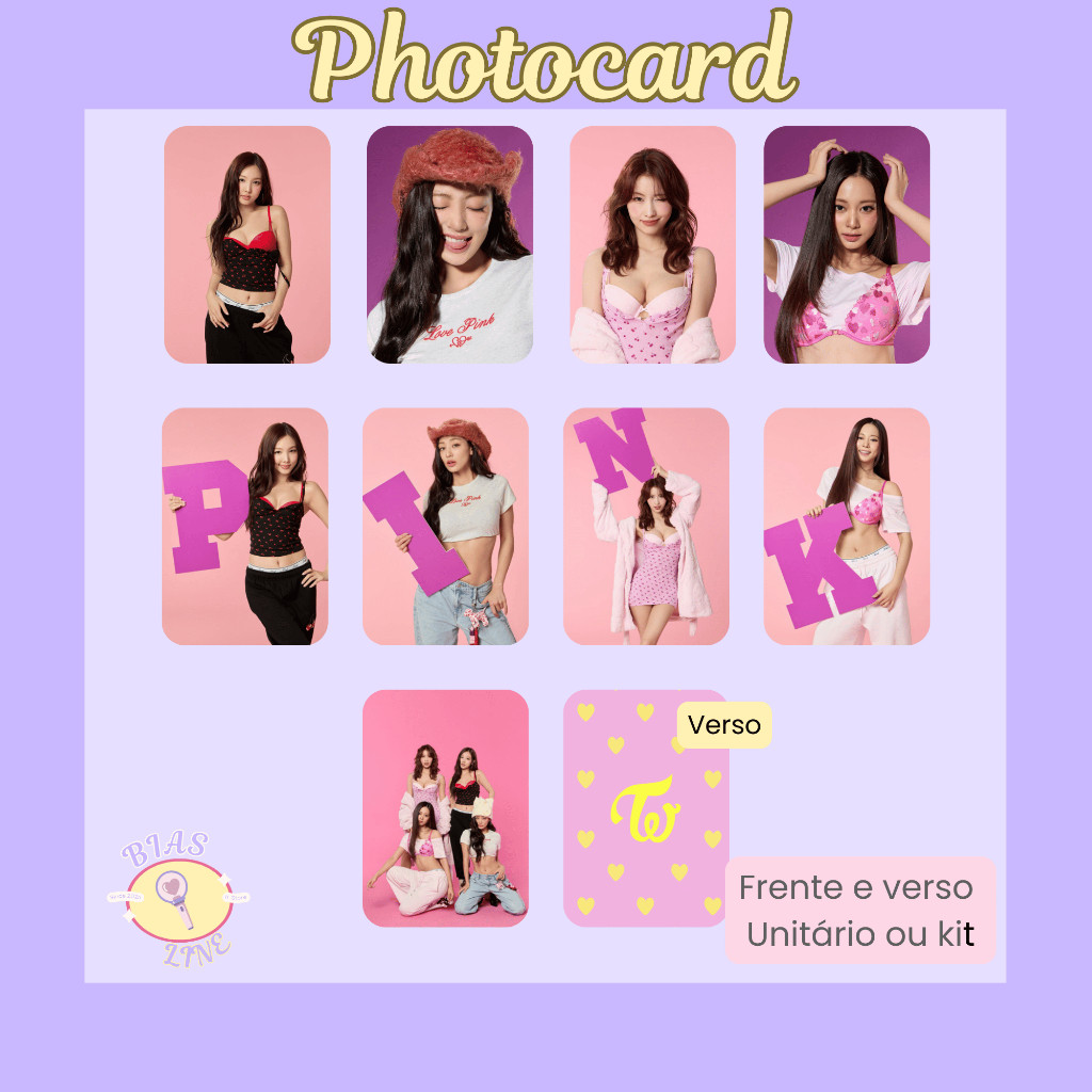 Photocard Fanmade Twice Victoria's Secret | K-pop | Papel Fotográfico Laminado | Unidade ou Set
