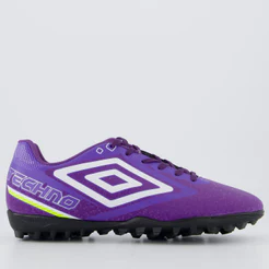 Chuteira Umbro Techno II Society Roxa e Branca