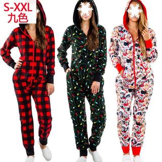 Macacão de Natal listrado Elk Print Macacão pijama feminino roupas de Natal